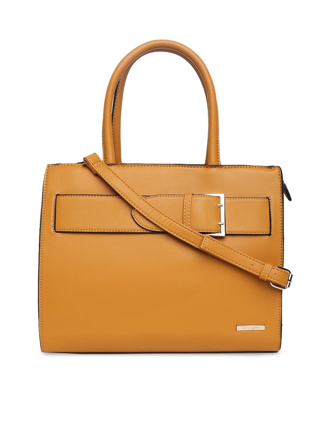 

Forever Glam by Pantaloons Mustard Yellow Solid Handheld Bag