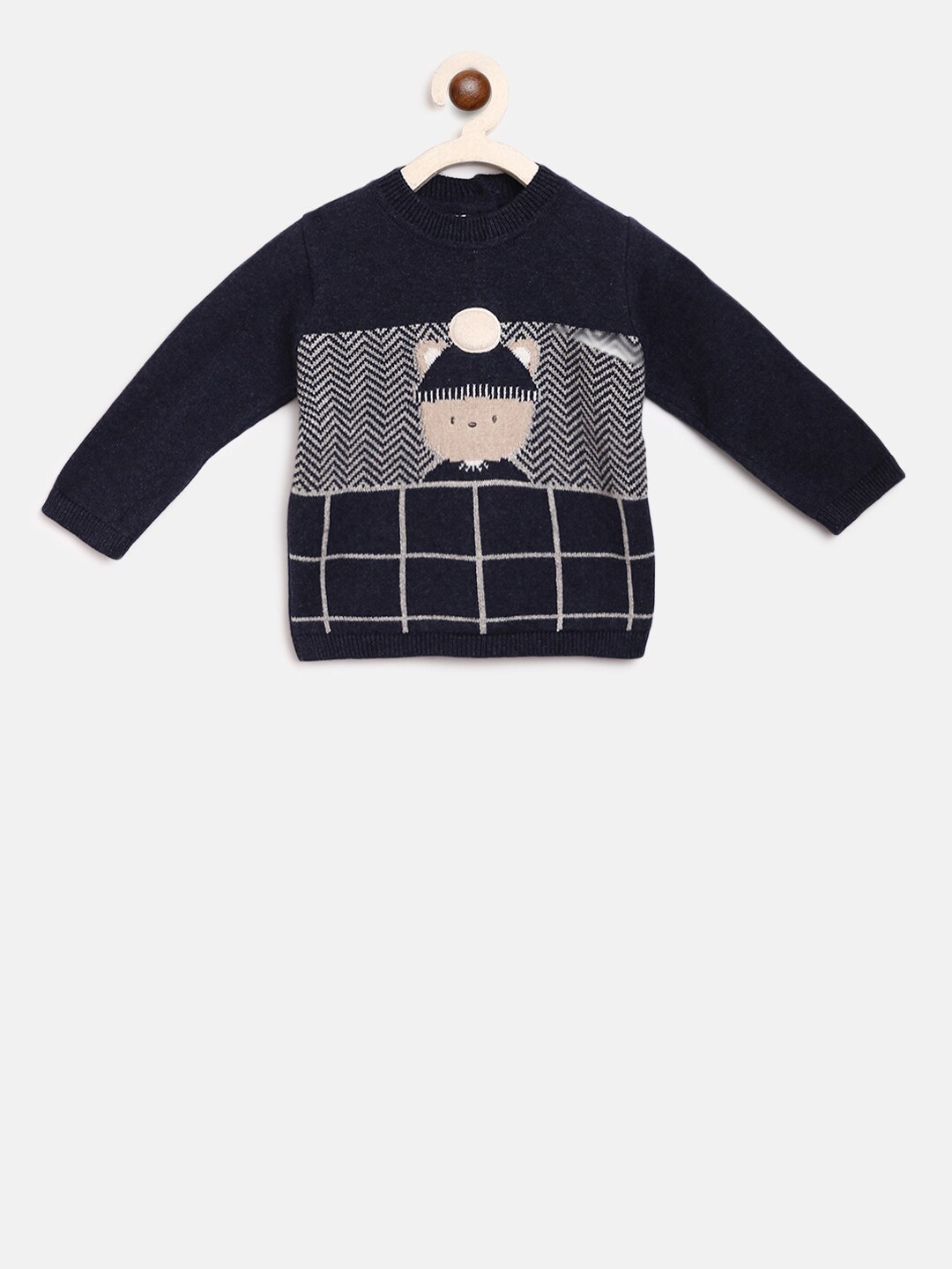 

Chicco Boys Navy Blue Checked Pullover Sweater
