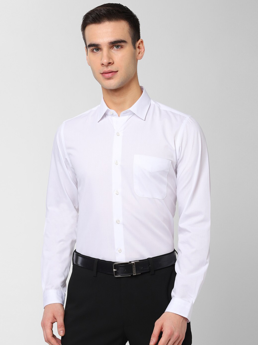 

Peter England Men White Slim Fit Printed Formal Shirt