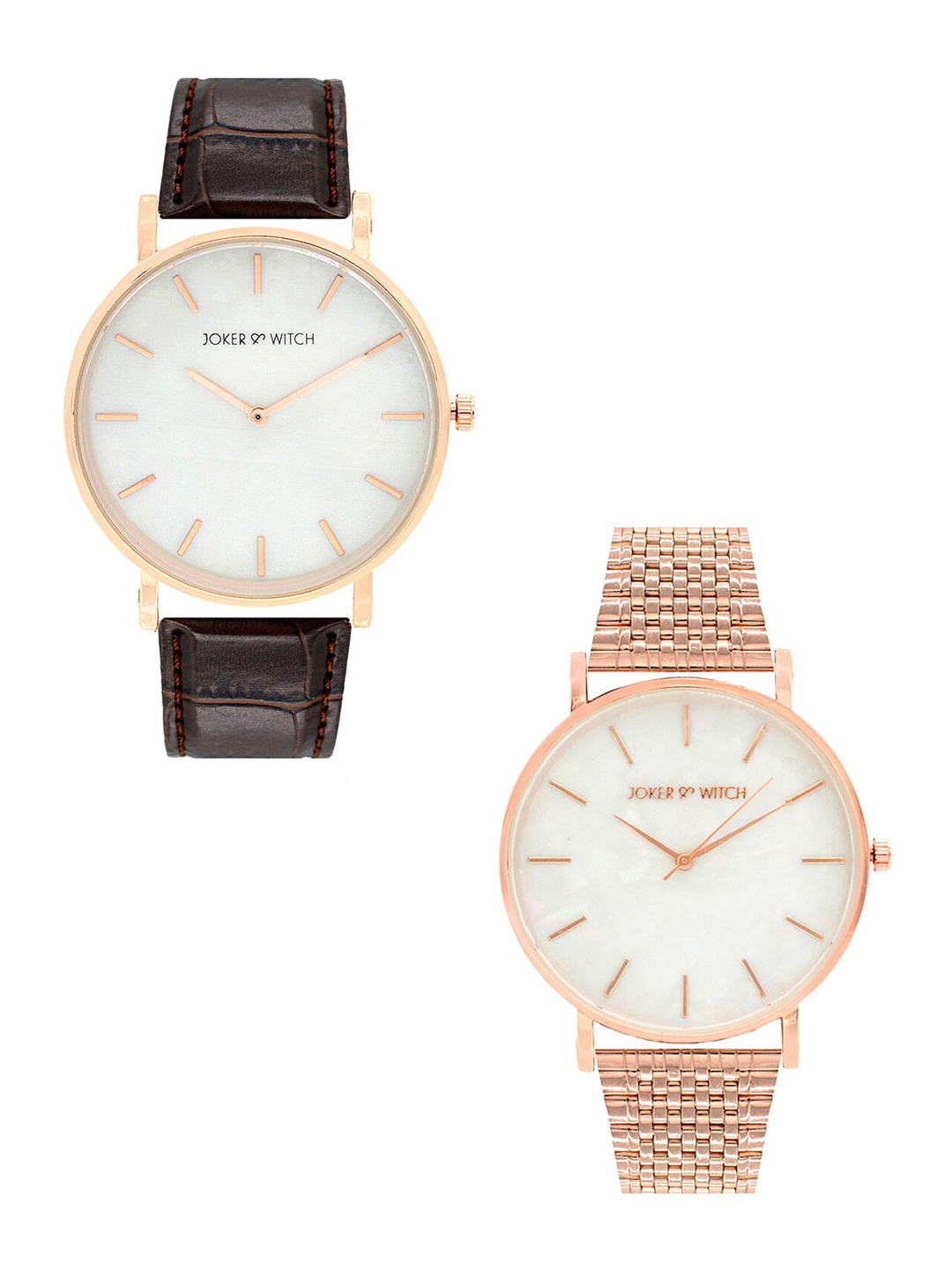 JOKER & WITCH Chuck and Blair Couple Watch Gift Set JWCW20, White