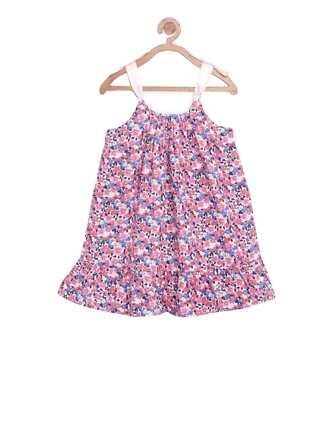 

KIDKLO Girls Pink Printed A-Line Dress