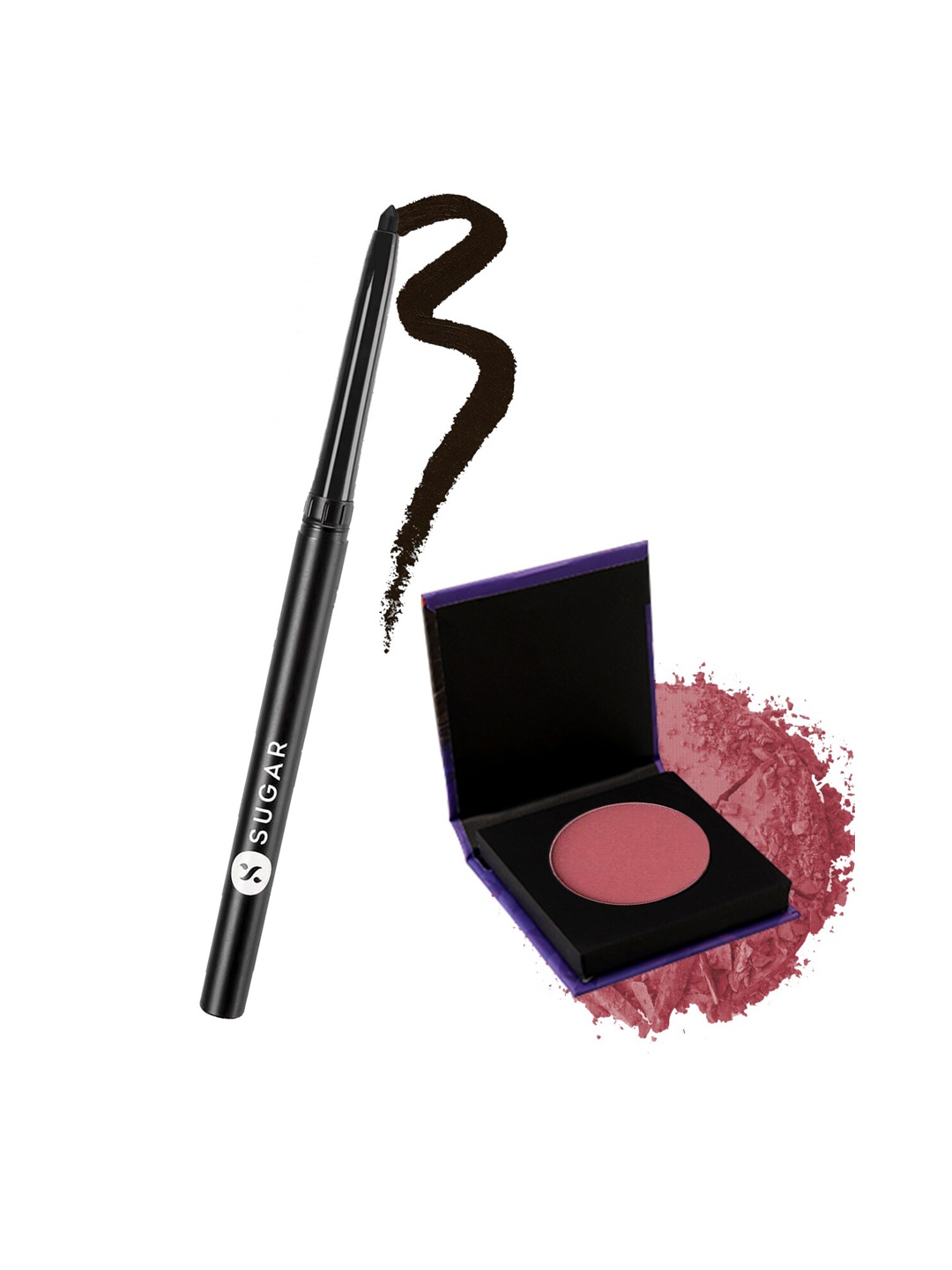 

SUGAR Cosmetics Kajal & Blush Combo - Black Out 01 & Pink Pinnacle 02, Multi