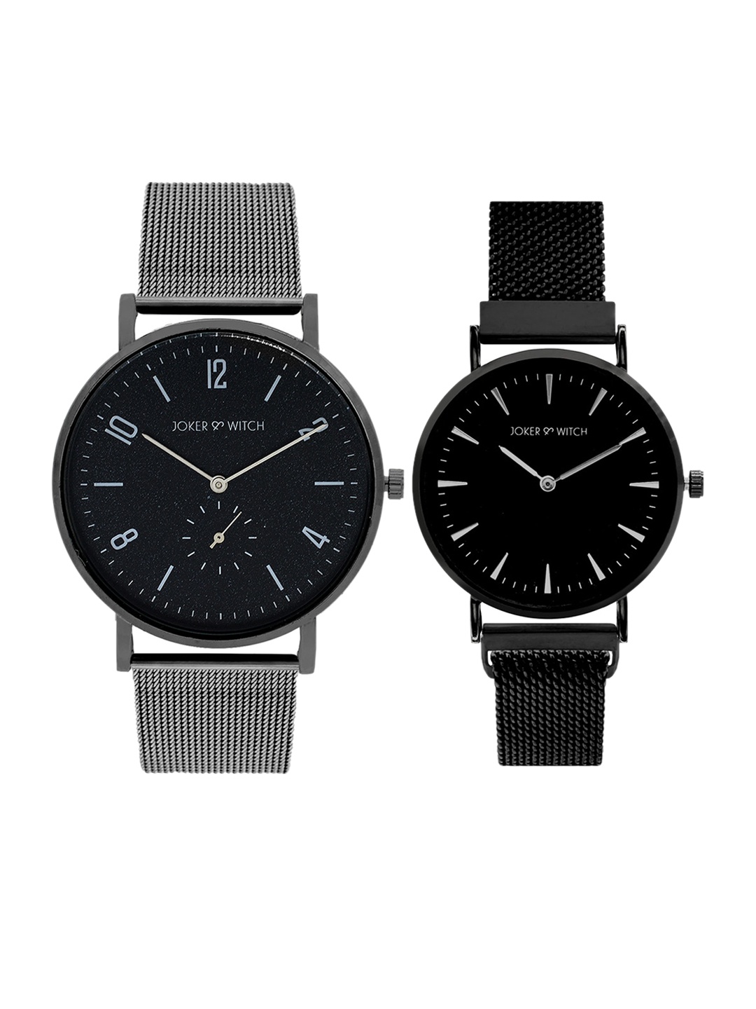 

JOKER & WITCH Unisex Round His & Her Analogue Watches JWCW48, Black