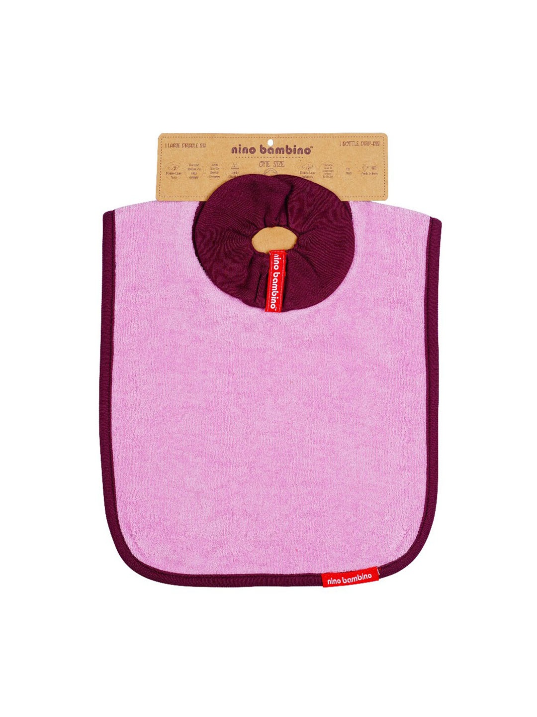 

Nino Bambino Kids Pink Solid Organic Cotton Bib