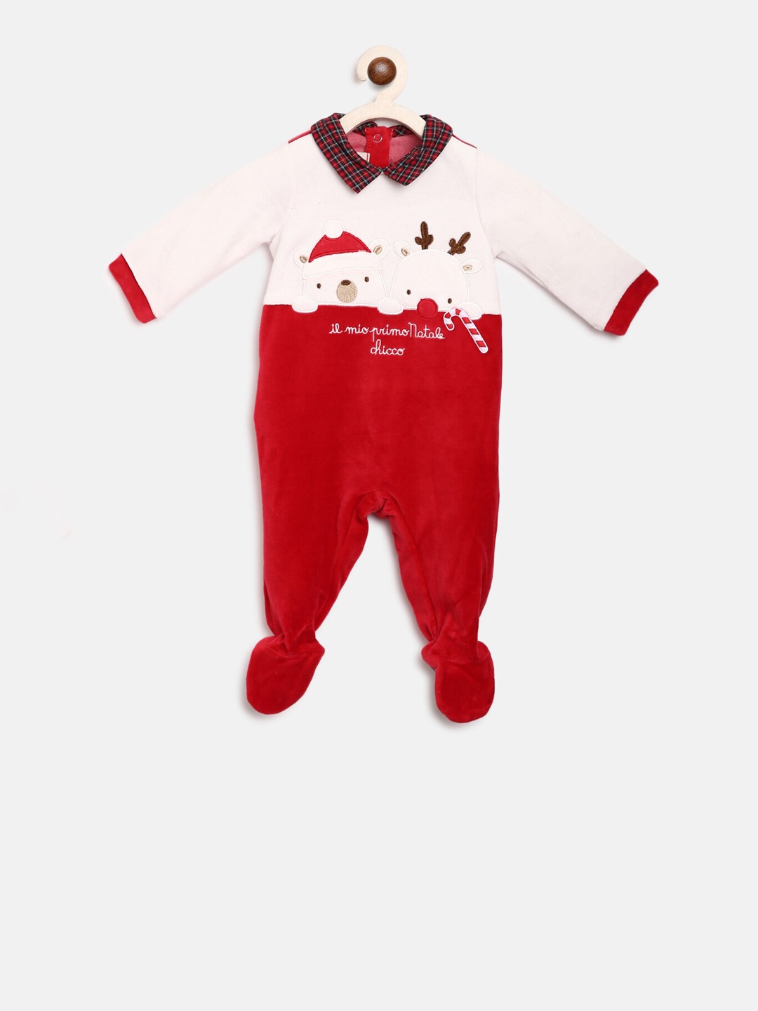 

Chicco Infant Red & White Colourblocked Sleepsuit