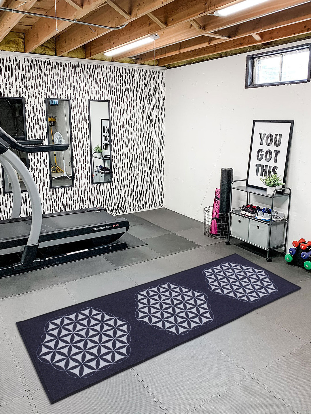 

RUGSMITH Unisex Black Printed Anti Skid Premium Yoga Mat
