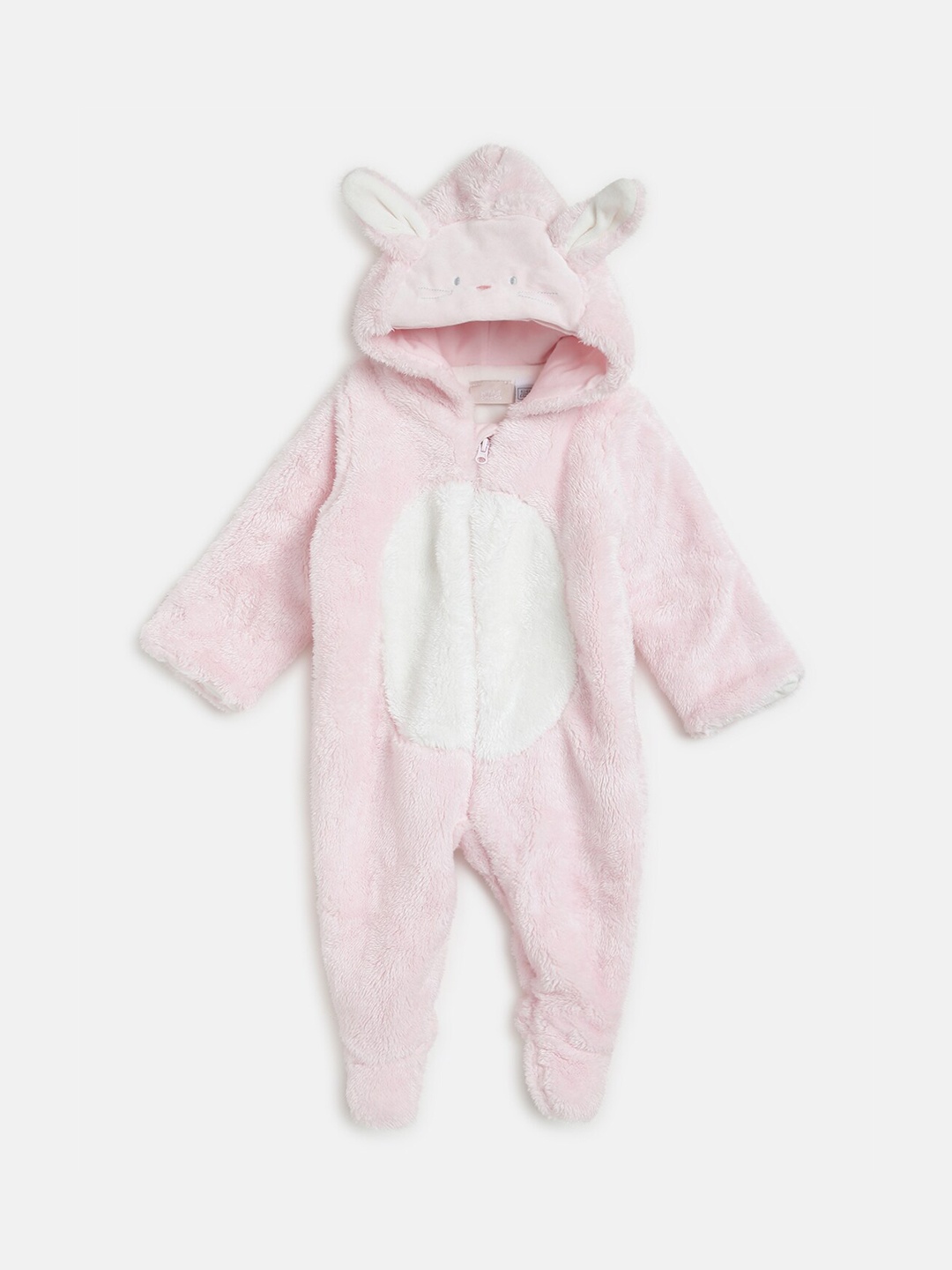 

Chicco Infant Pink Solid Hooded Sleepsuit