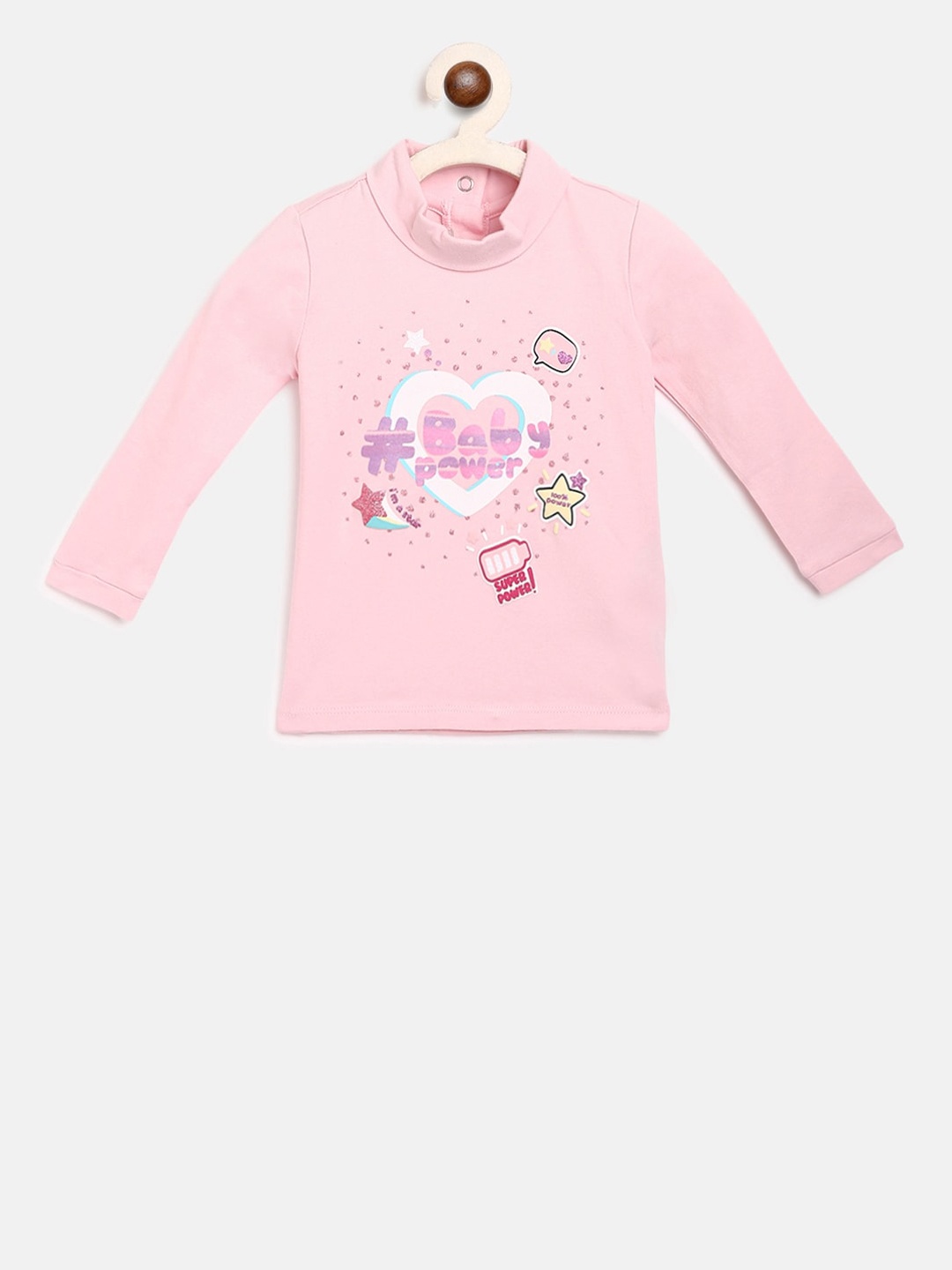 

Chicco Girls Pink Printed High Neck T-shirt