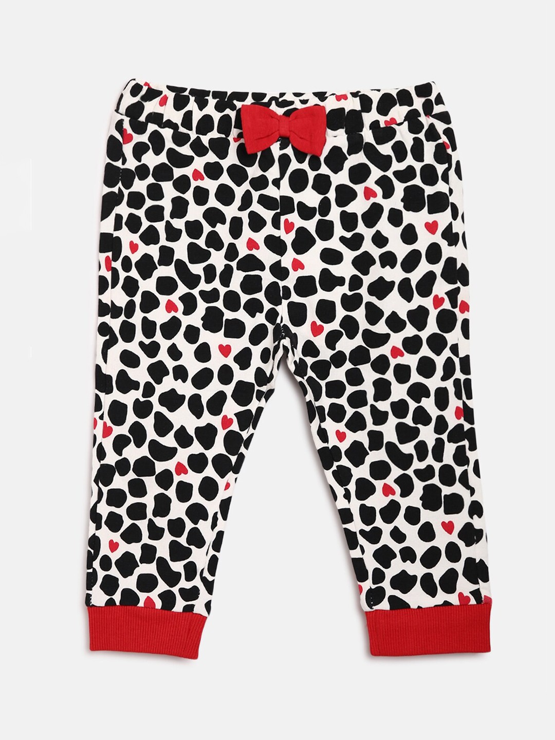 

Chicco Girls White & Black Regular Fit Printed Regular Trousers