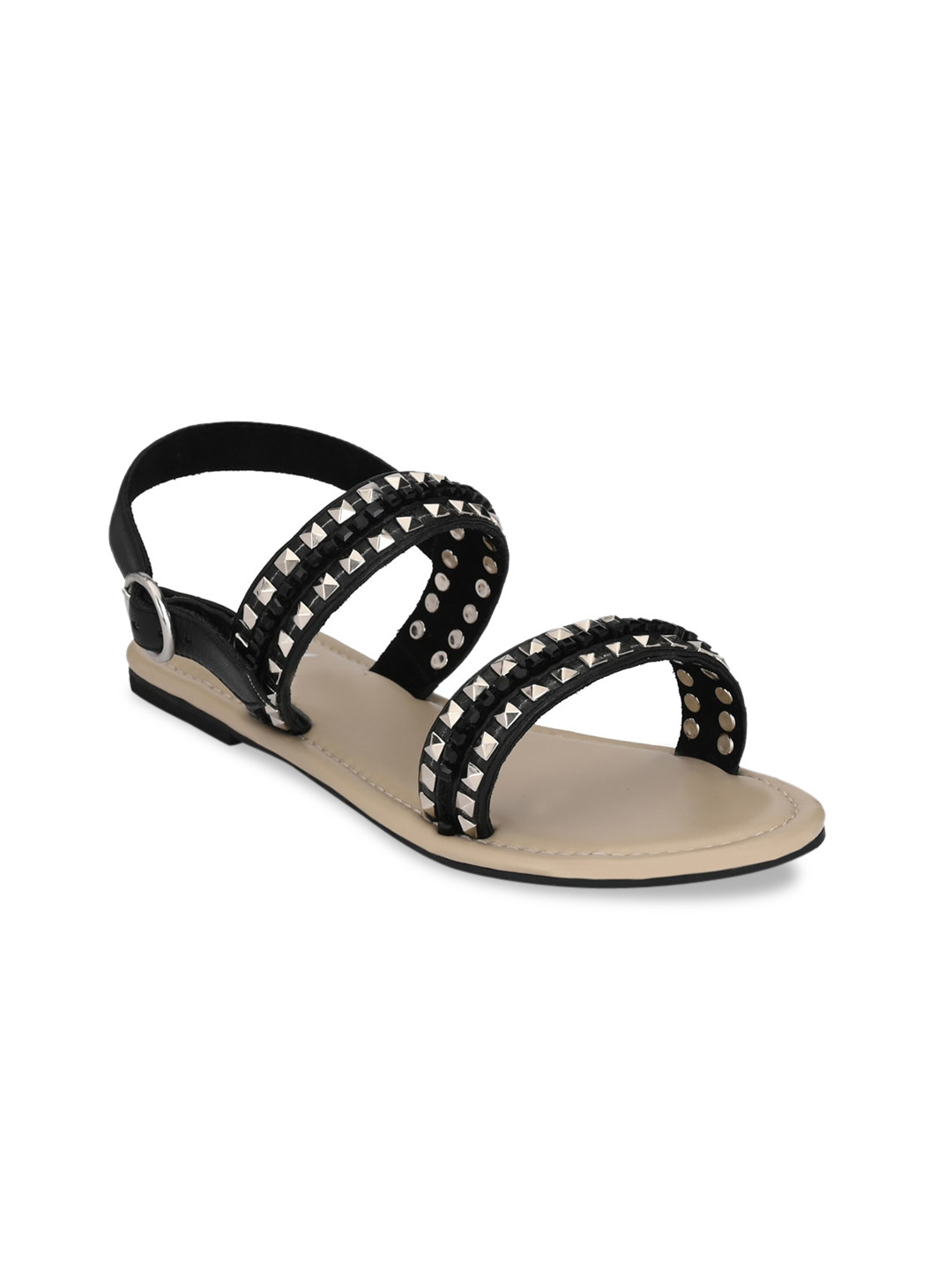 

AADY AUSTIN Women Black Solid Open Toe Flats