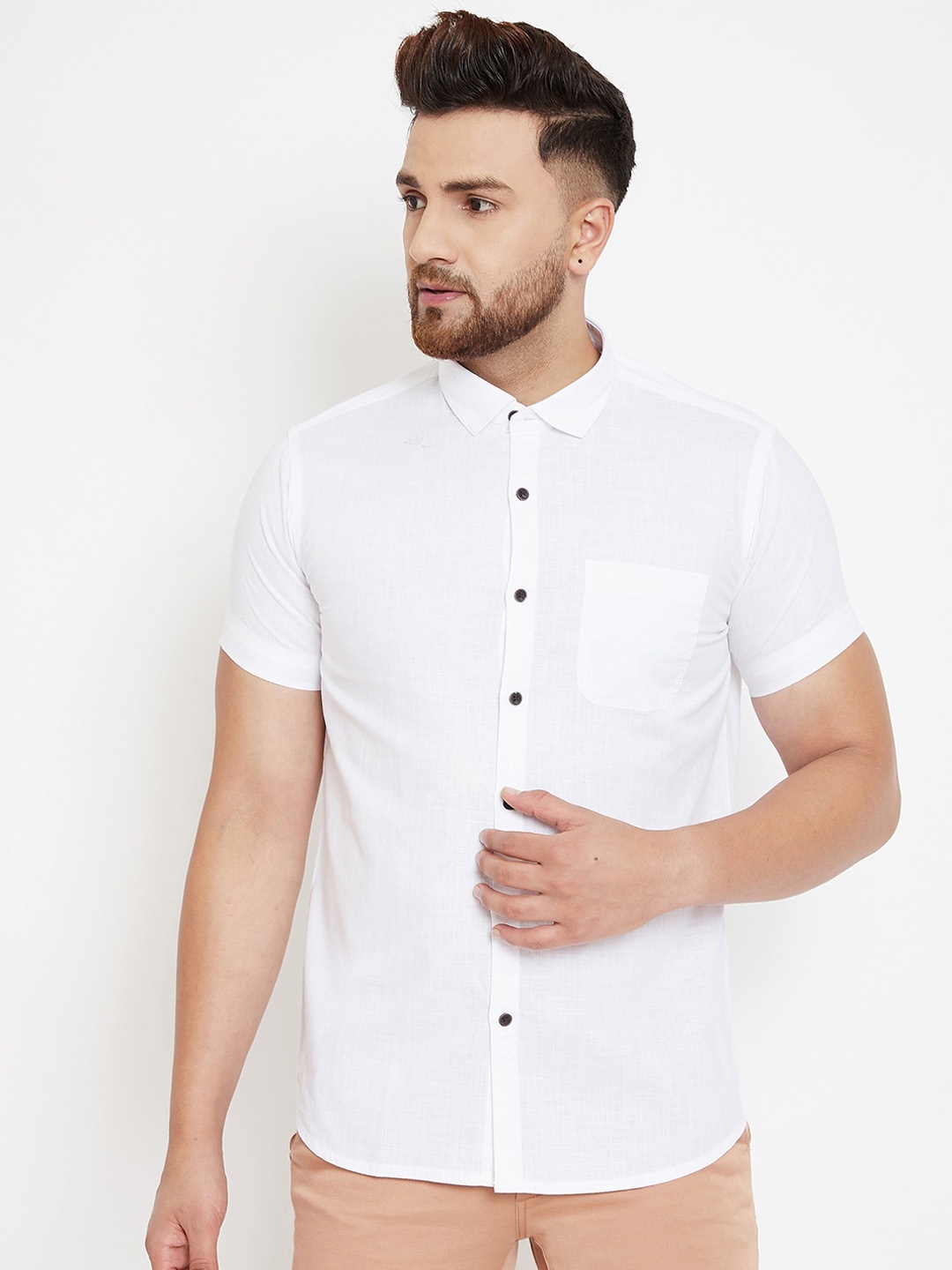

Canary London Men White Smart Slim Fit Solid Casual Shirt