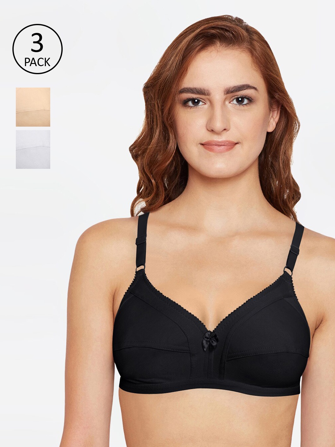 

Bodycare Pack Of 3 Solid Non-Wired Non Padded Everyday Bra 6801BSW, Beige