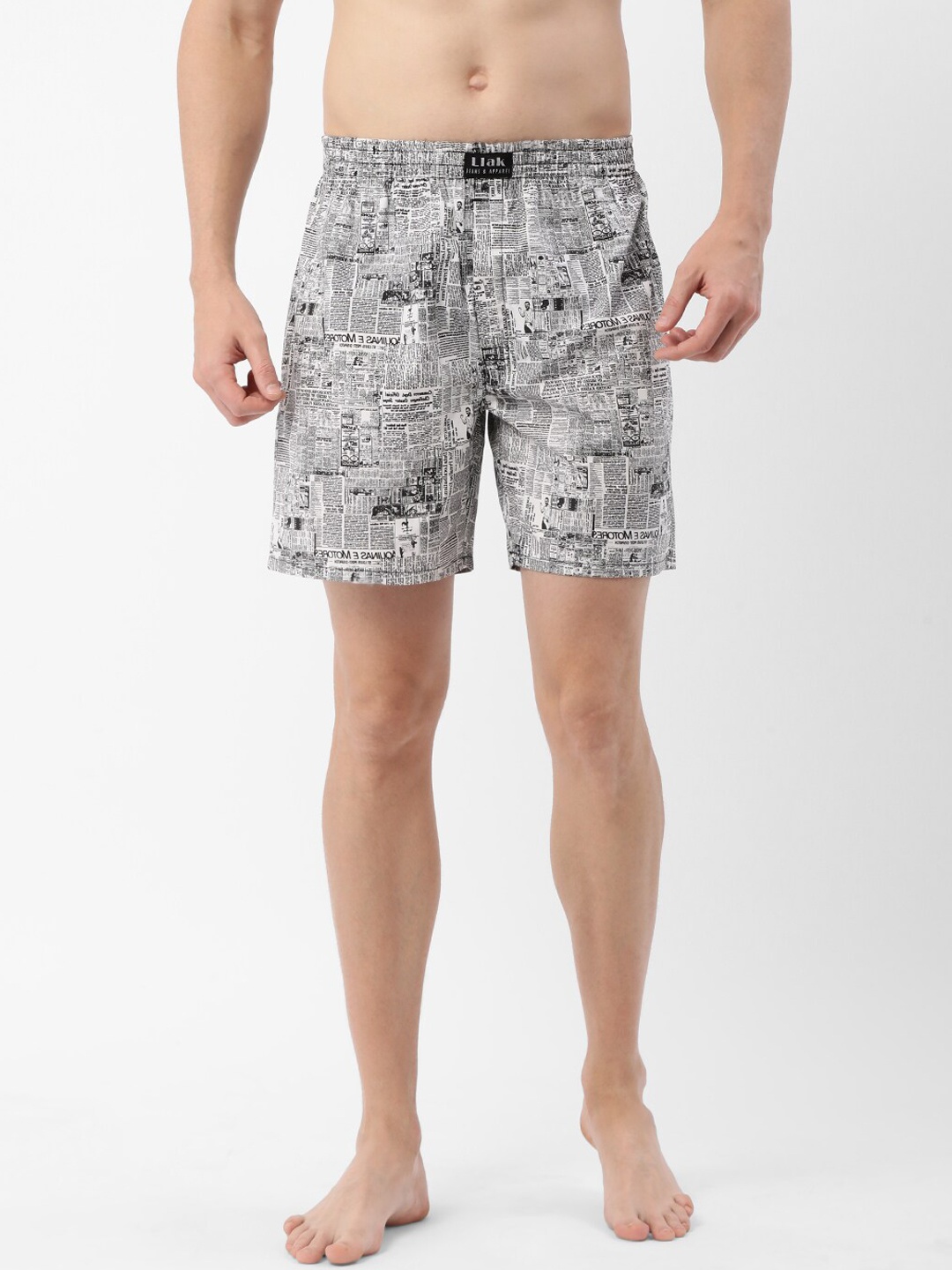 

Llak Jeans Men White & Black Printed Pure Cotton Boxer-02-BP
