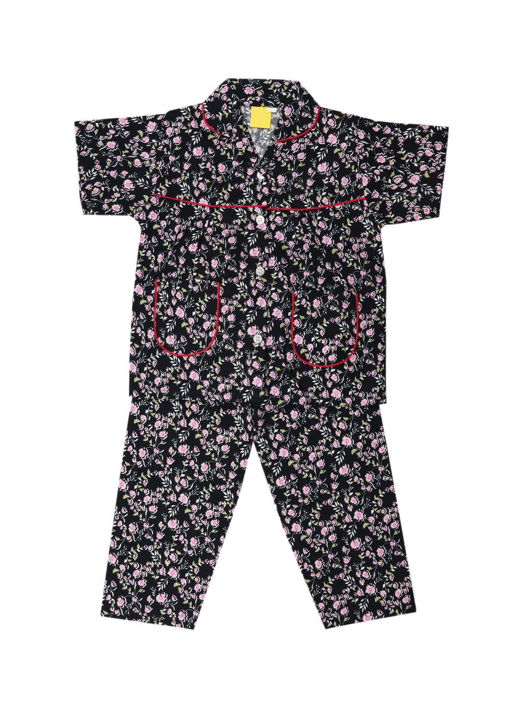 

The Magic Wand Girls Black & Pink Printed Night suit