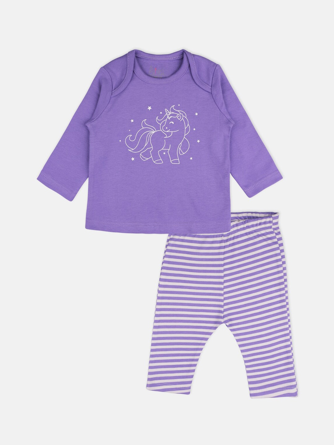 

PLAYNESS Unisex Kids Lavender Printed Night suit