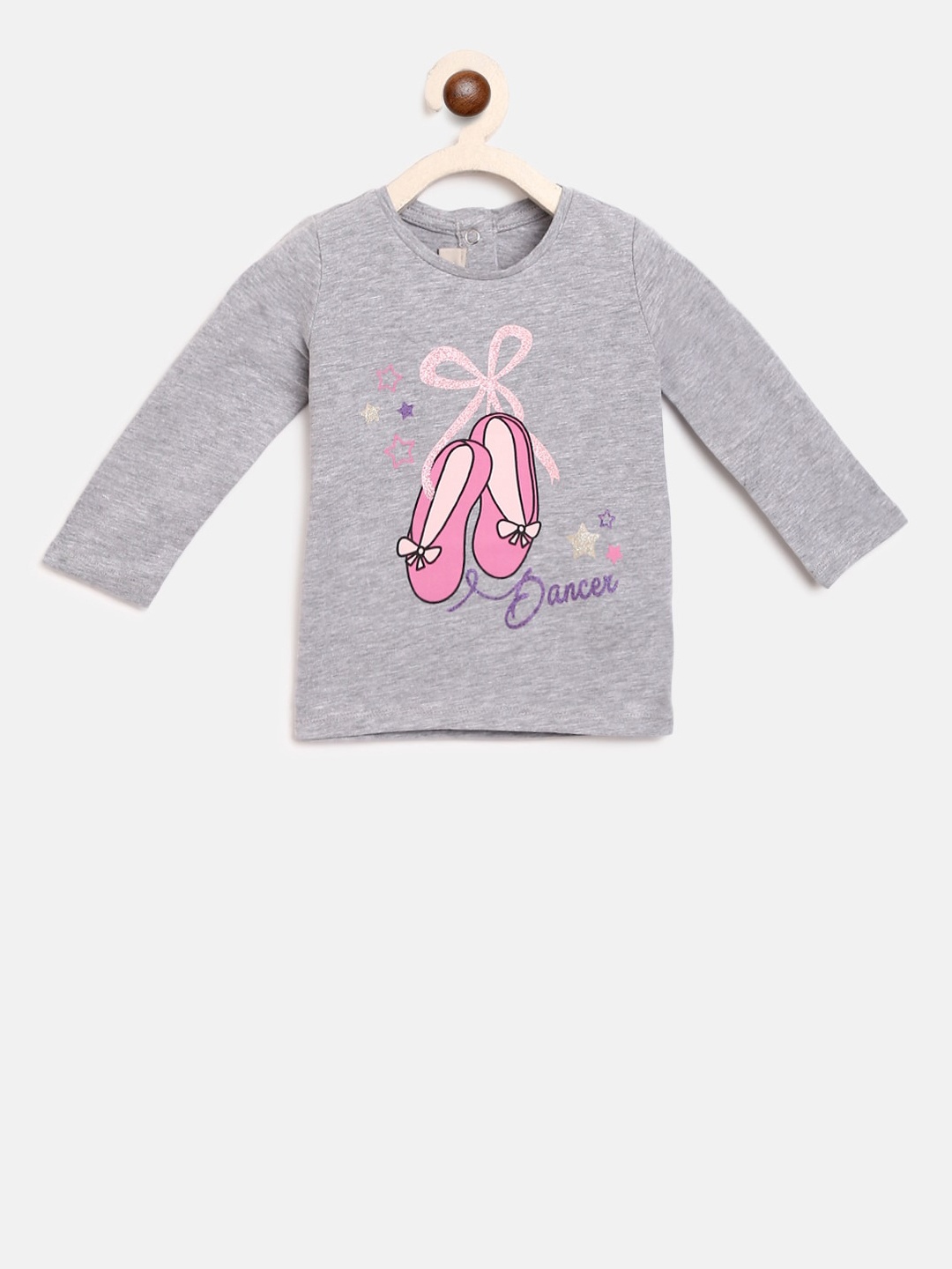 

Chicco Girls Grey Printed Round Neck T-shirt