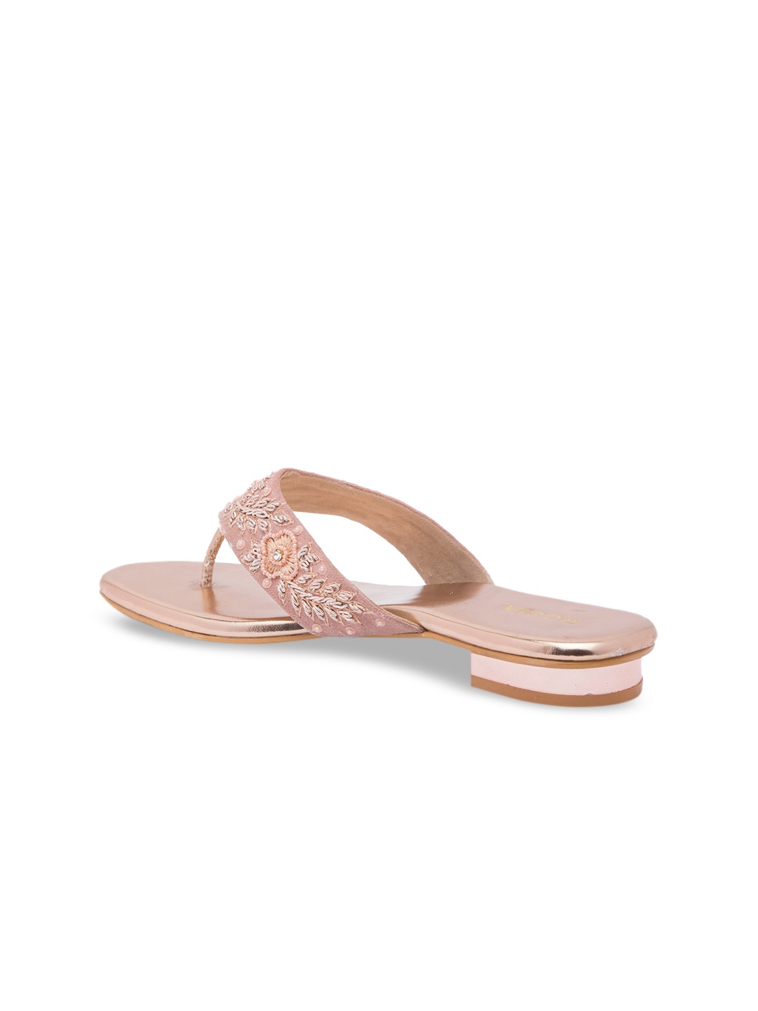 

Rocia Women Champagne Embellished Open Toe Flats