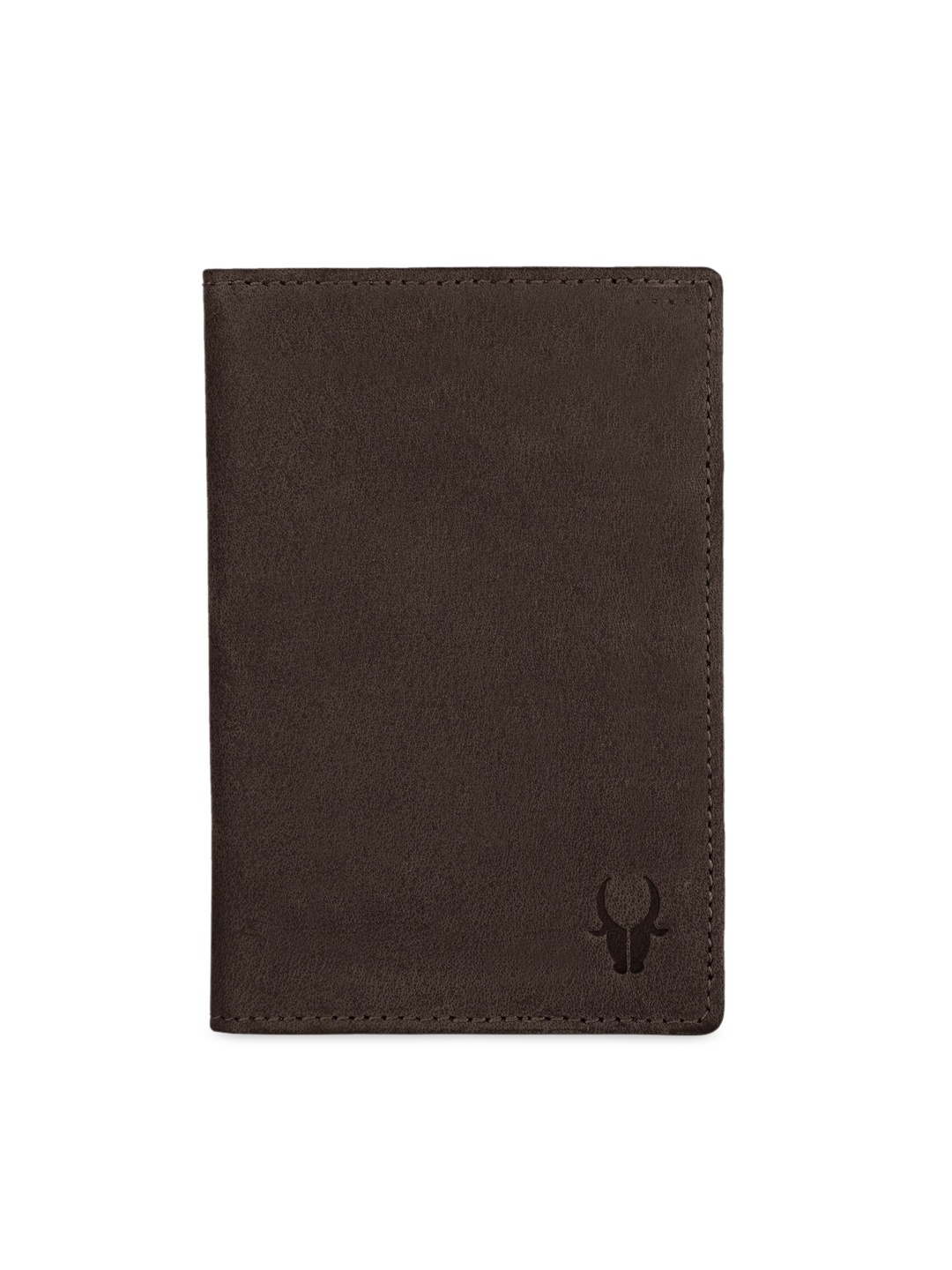 WildHorn Unisex Brown Solid Leather Passport Holder