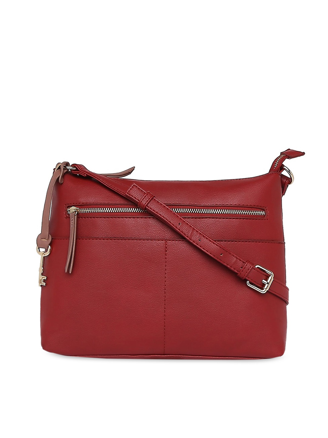 

Forever Glam by Pantaloons Women Strurctured Sling Bag With Tasselled, Red