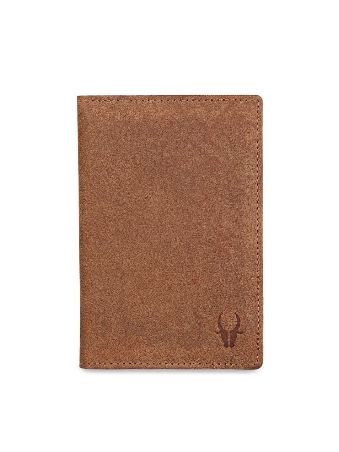 WildHorn Unisex Tan Brown Solid Leather Passport Holder