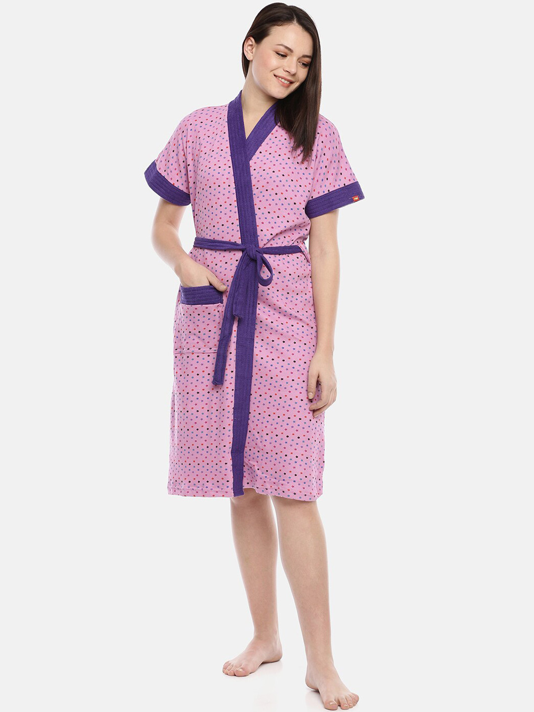 

GOLDSTROMS Women Purple Printed Bath Robe