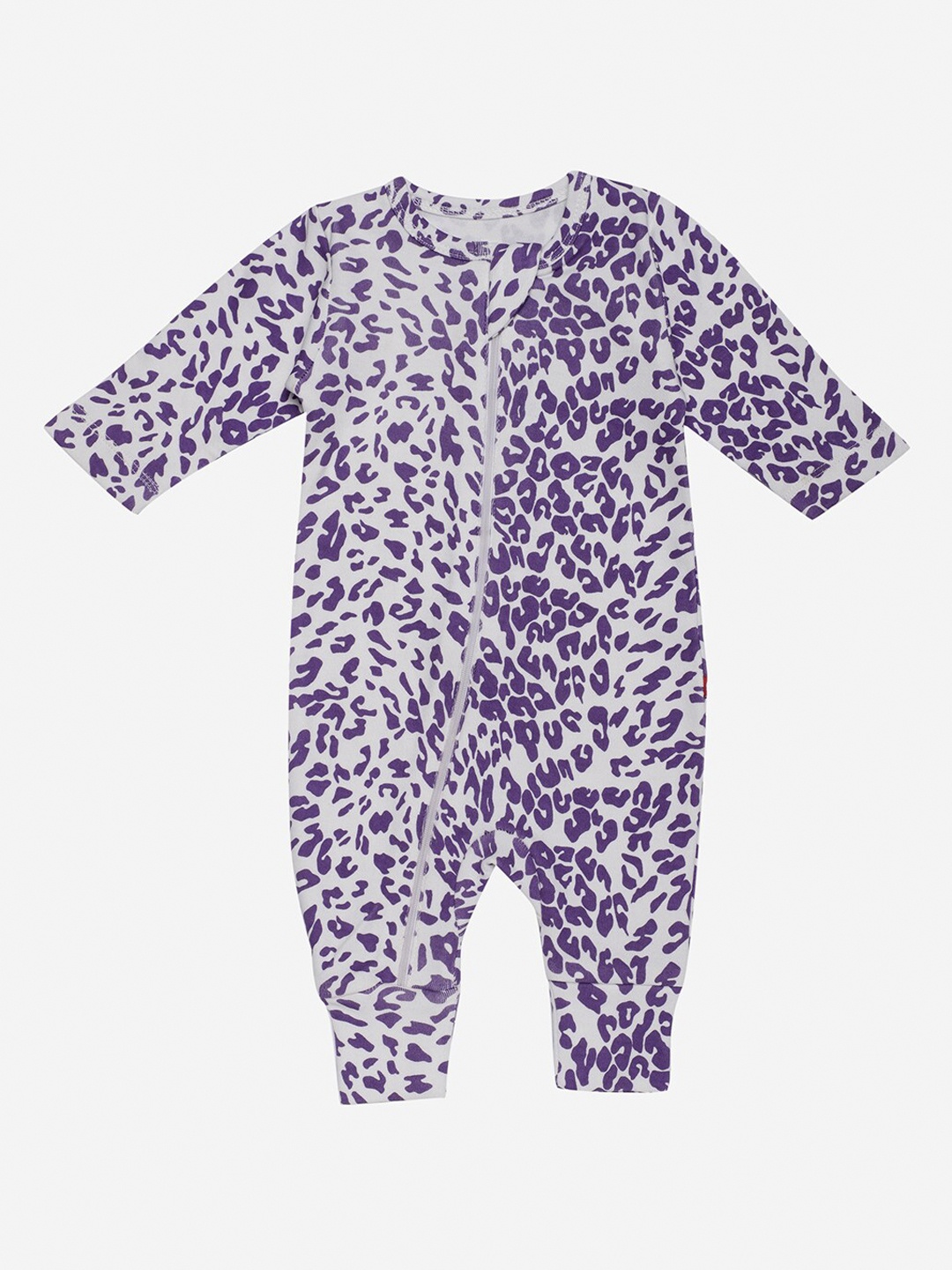

Nino Bambino Unisex Kids White Printed Organic Cotton Zipper Sustainable Rompers