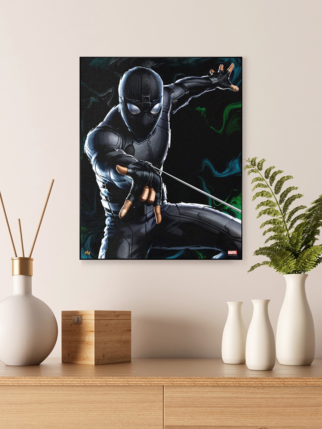 

Planet Superheroes Black Spider-Man MDF Wall Art