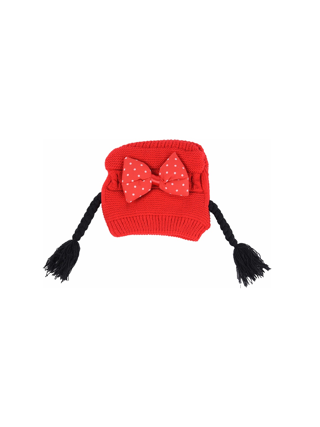 

Yellow Bee Girls Red Solid Beanie