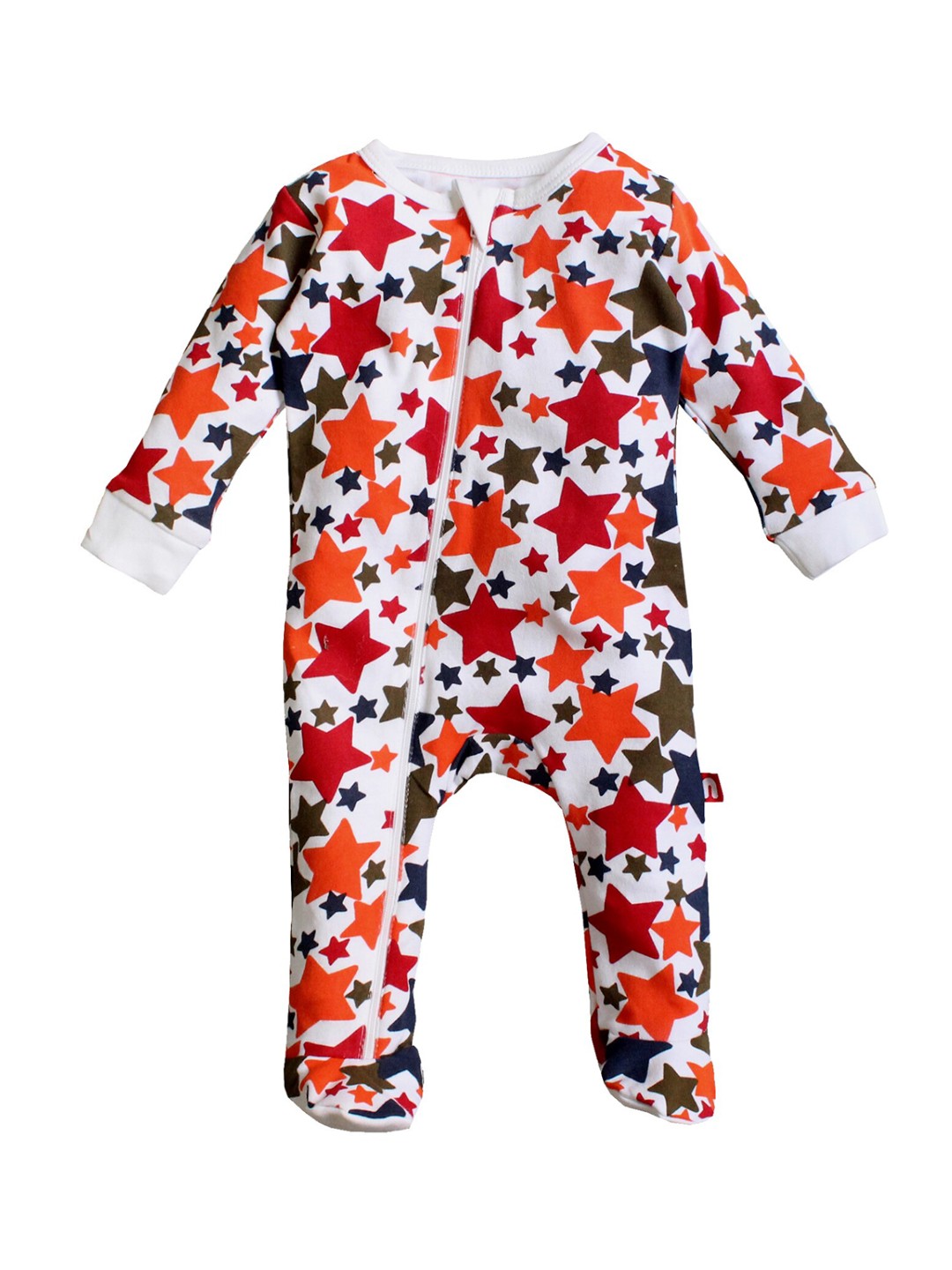 

Nino Bambino Kids White & Red Printed Organic Cotton Sleepsuit