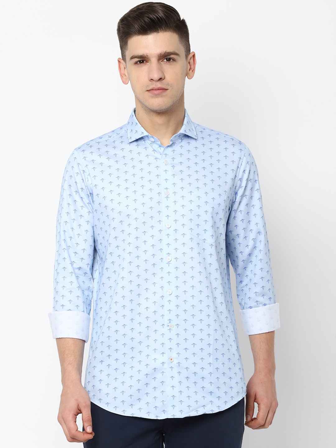 

SIMON CARTER LONDON Men Blue Slim Fit Printed Casual Shirt
