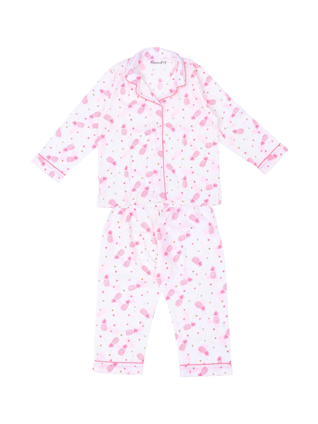 FUNKRAFTS Girls Pink Printed Night suit
