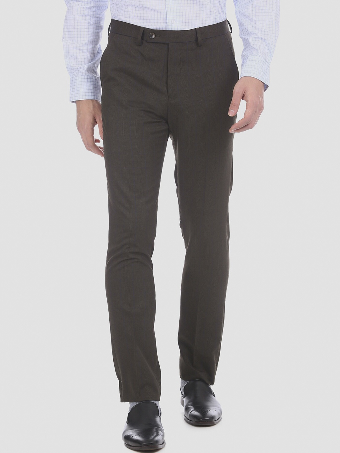 

Arrow Men Brown Regular Fit Solid Formal Trousers