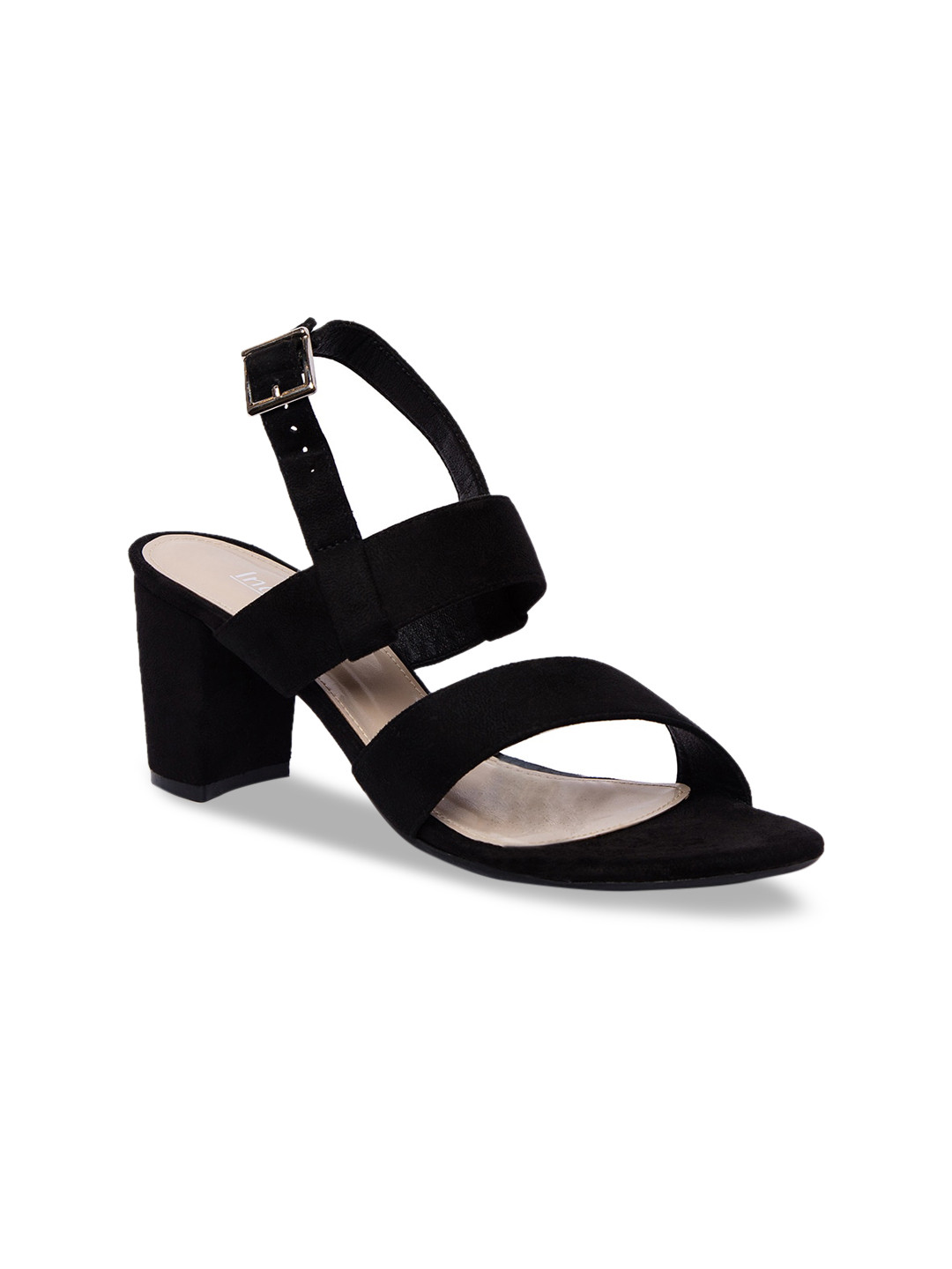 

Inc 5 Women Black Solid Block Sandals with Buckles