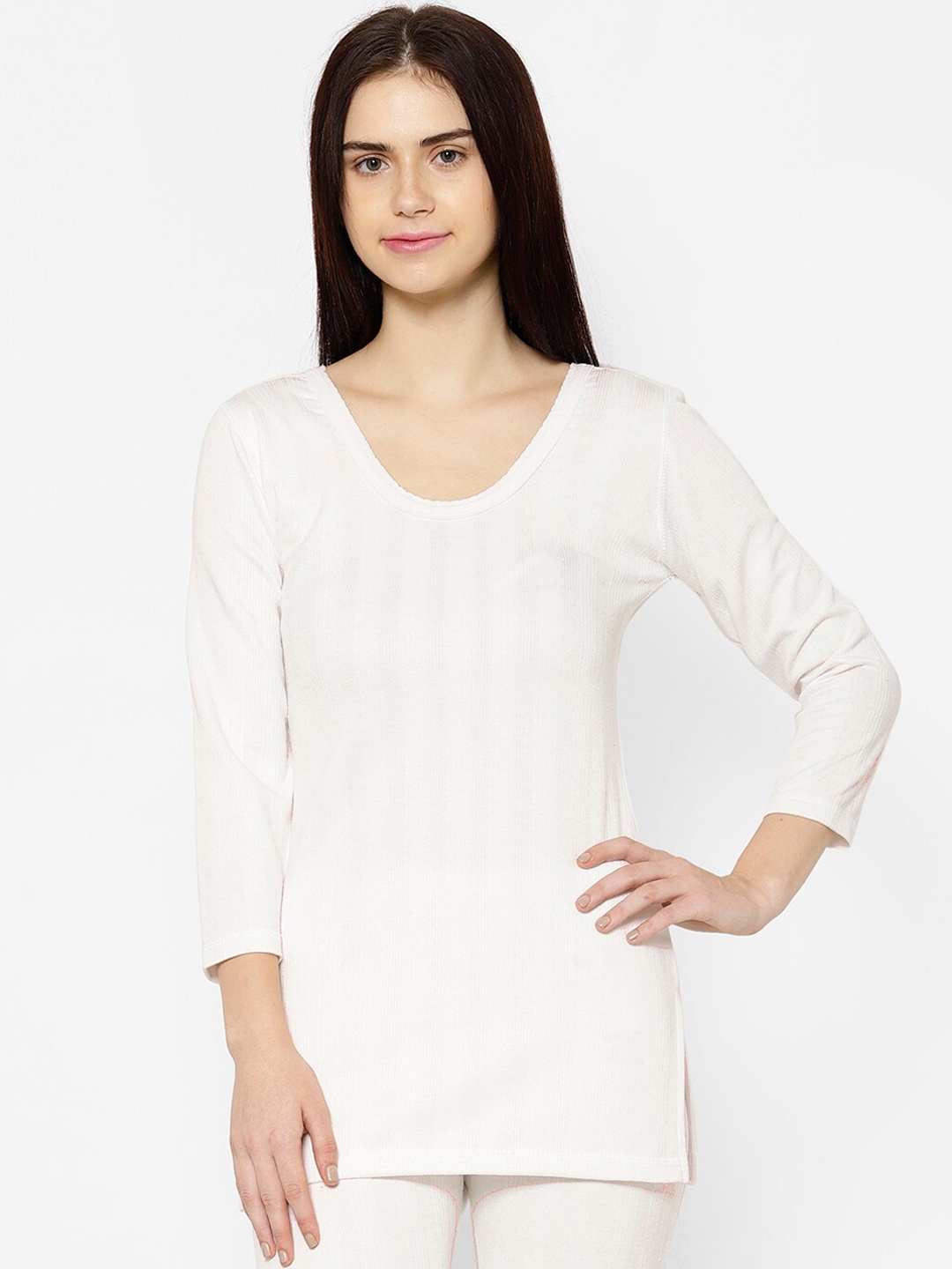 

VIMAL JONNEY Women White Solid Thermal Top