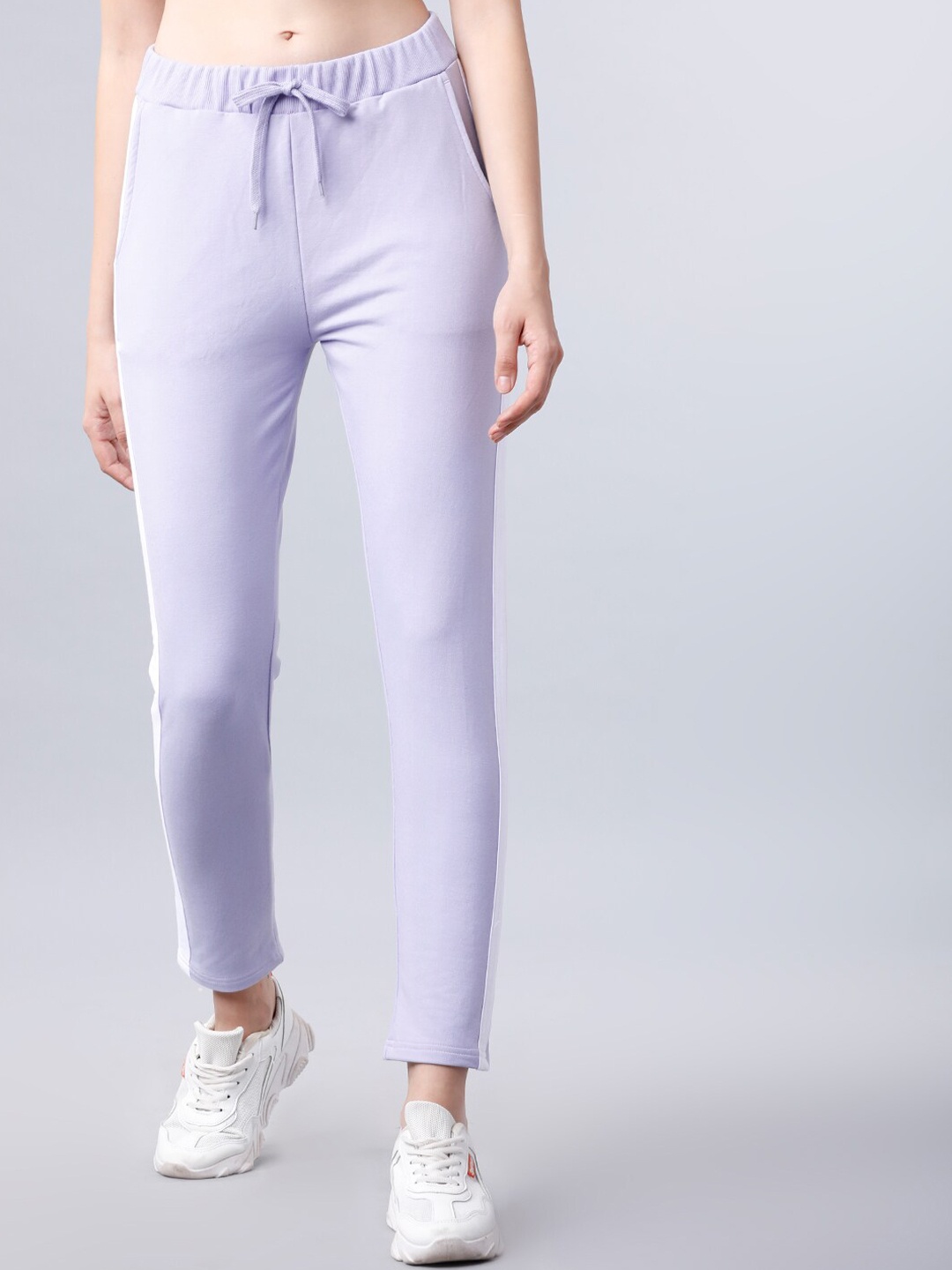 Tokyo Talkies Women Purple Solid Slim-Fit Track Pants