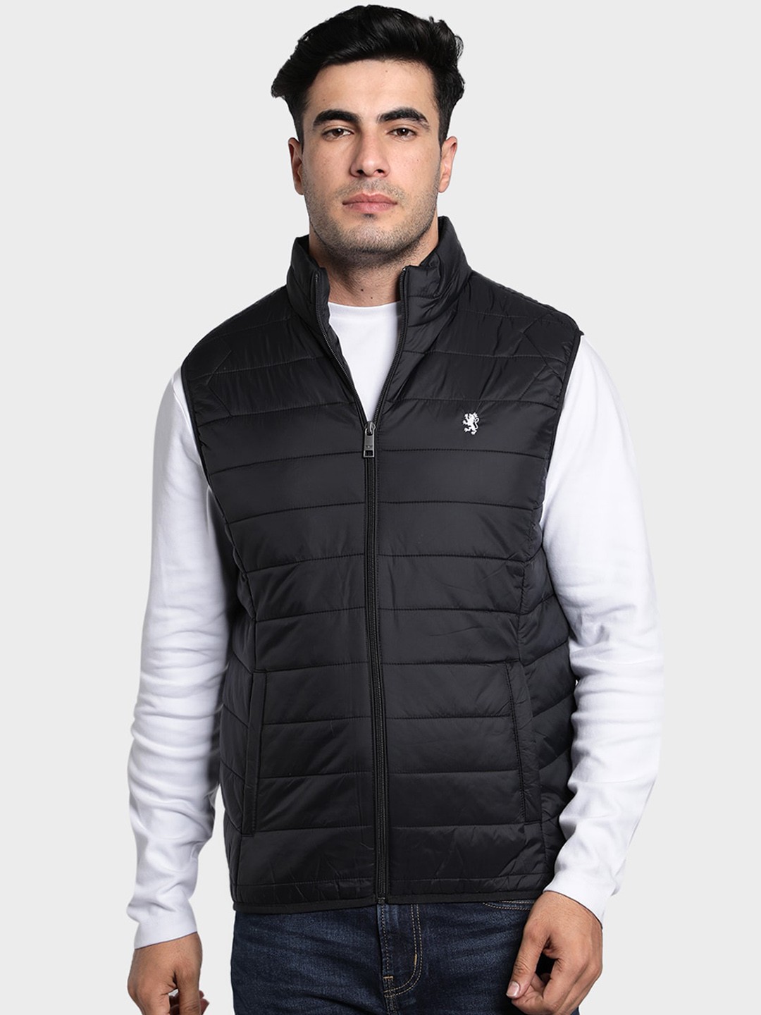 

Red Tape Men Black Solid Padded Jacket