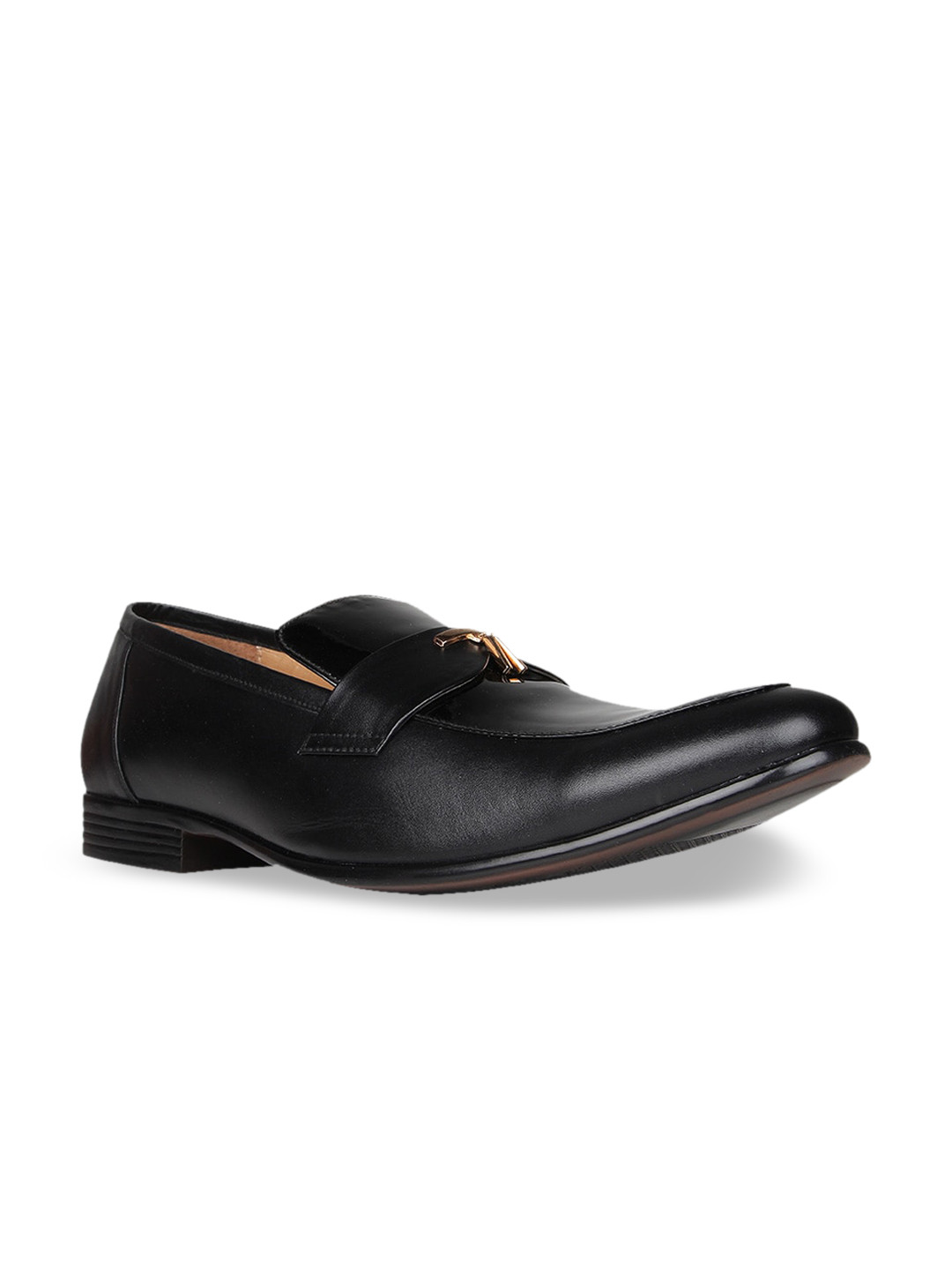 

Regal Men Black Solid Leather Formal Loafers
