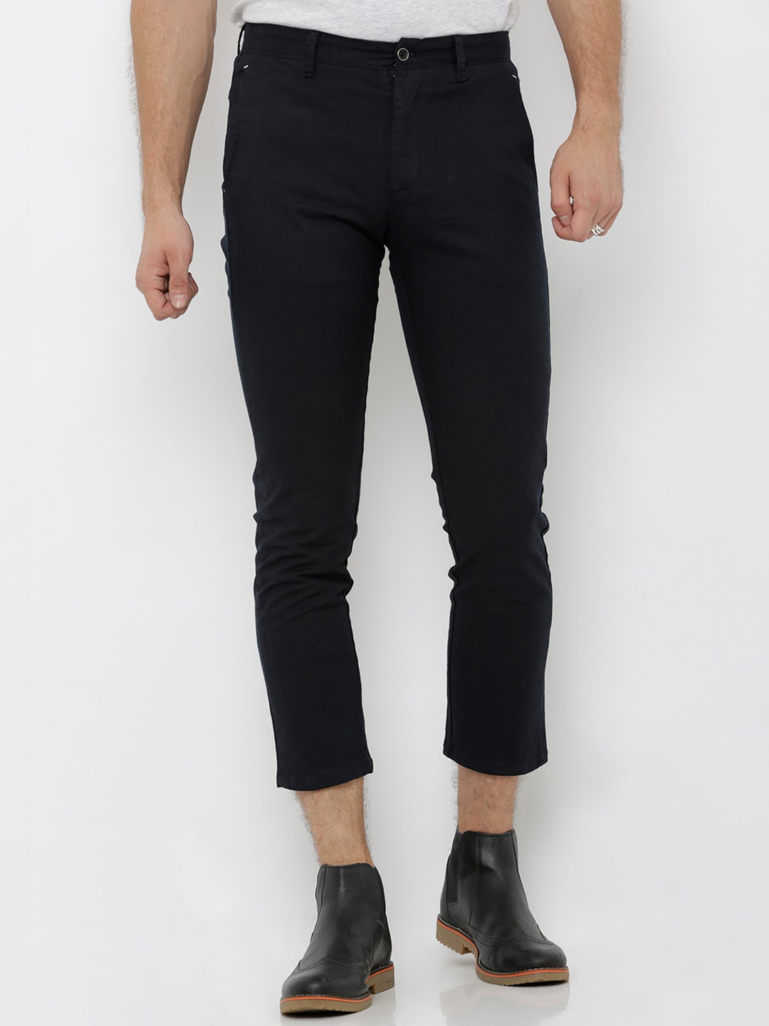 

Rex Straut Jeans Men Navy Blue Slim Fit Solid Regular Trousers