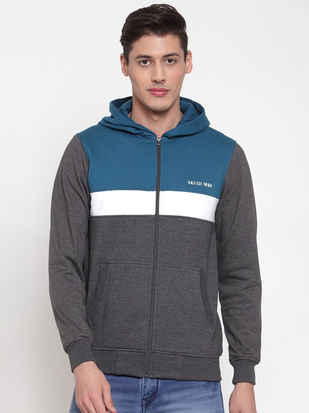 

Kalt Men Grey Colourblocked Tailored Jacket