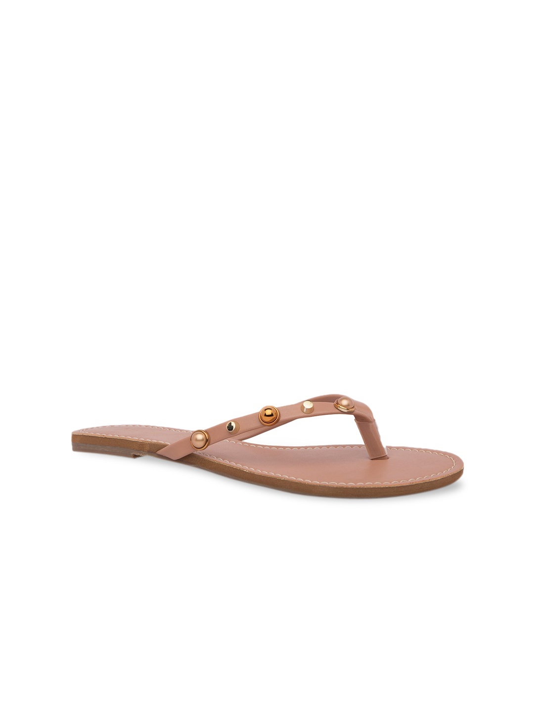 

Inc 5 Women Peach-Coloured Embellished Open Toe Flats
