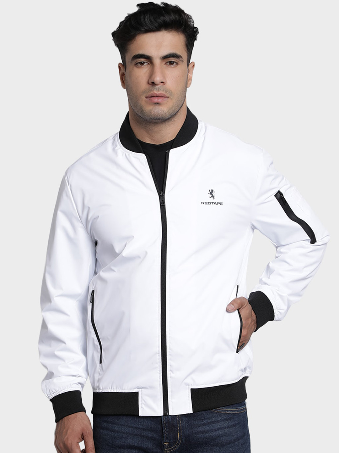 

Red Tape Men White Solid Bomber