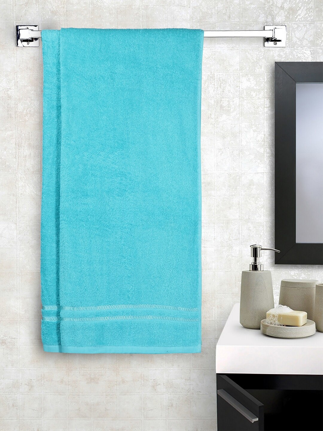 

CORE Designed by SPACES Blue Set of 2 380 GSM Cotton Bath Towels, Sea green
