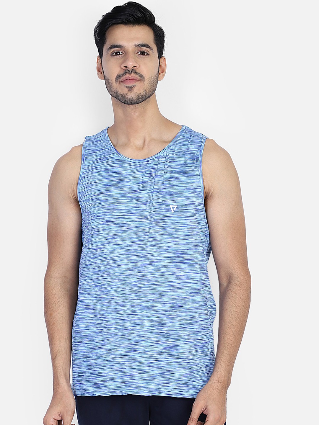 

PROTEENS Men Blue Self Design Round Neck T-shirt