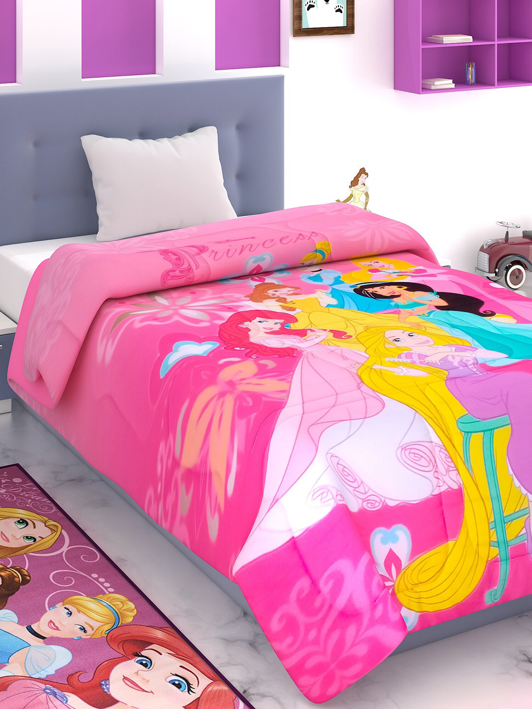 

Disney Multicoloured Cartoon Characters Mild Winter 300 GSM Single Bed Blanket, Multi