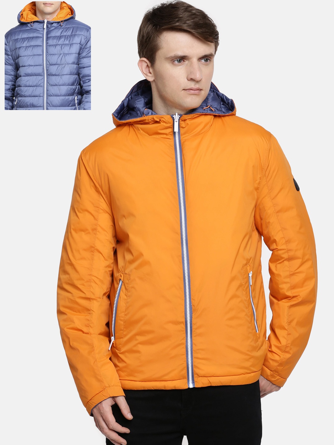 

Celio Men Orange Solid Reversible Padded Jacket