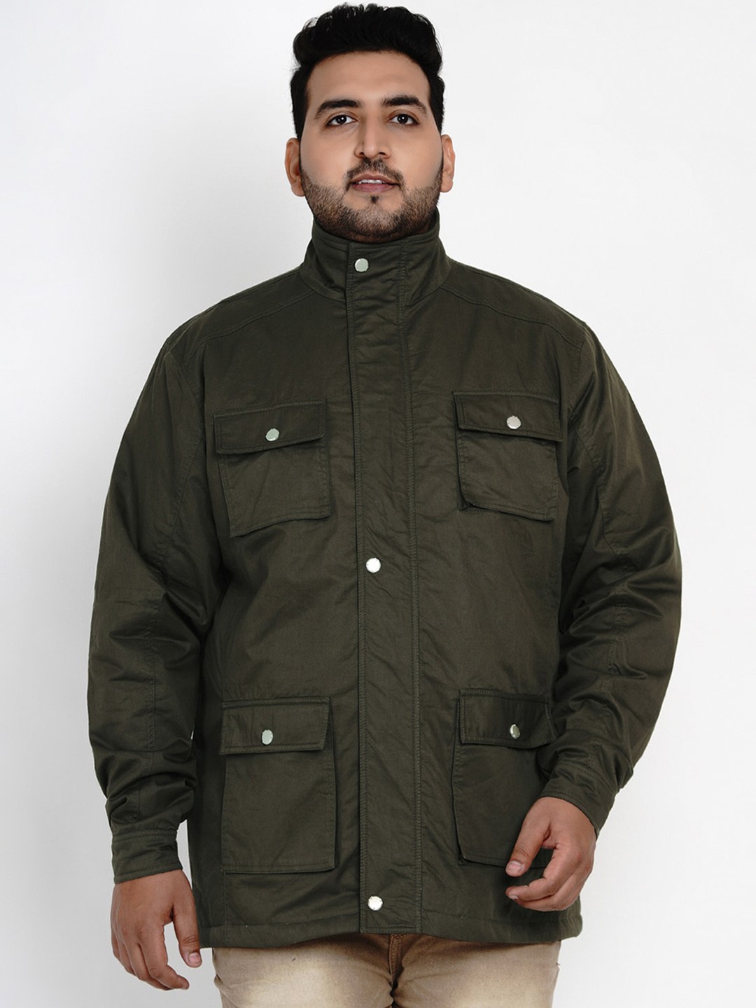

John Pride Men Olive Green Solid Tailored Jacket