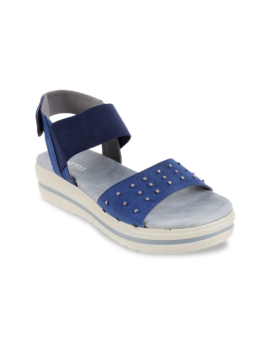 

Metro Women Blue Embellished Wedges