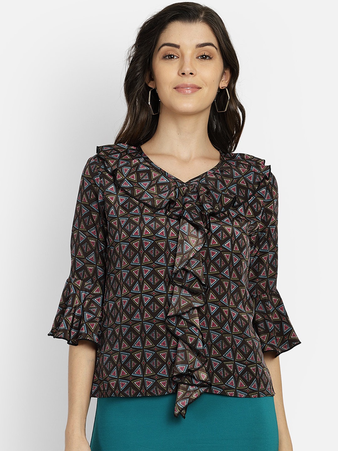 

Yaadleen Women Black Printed Top