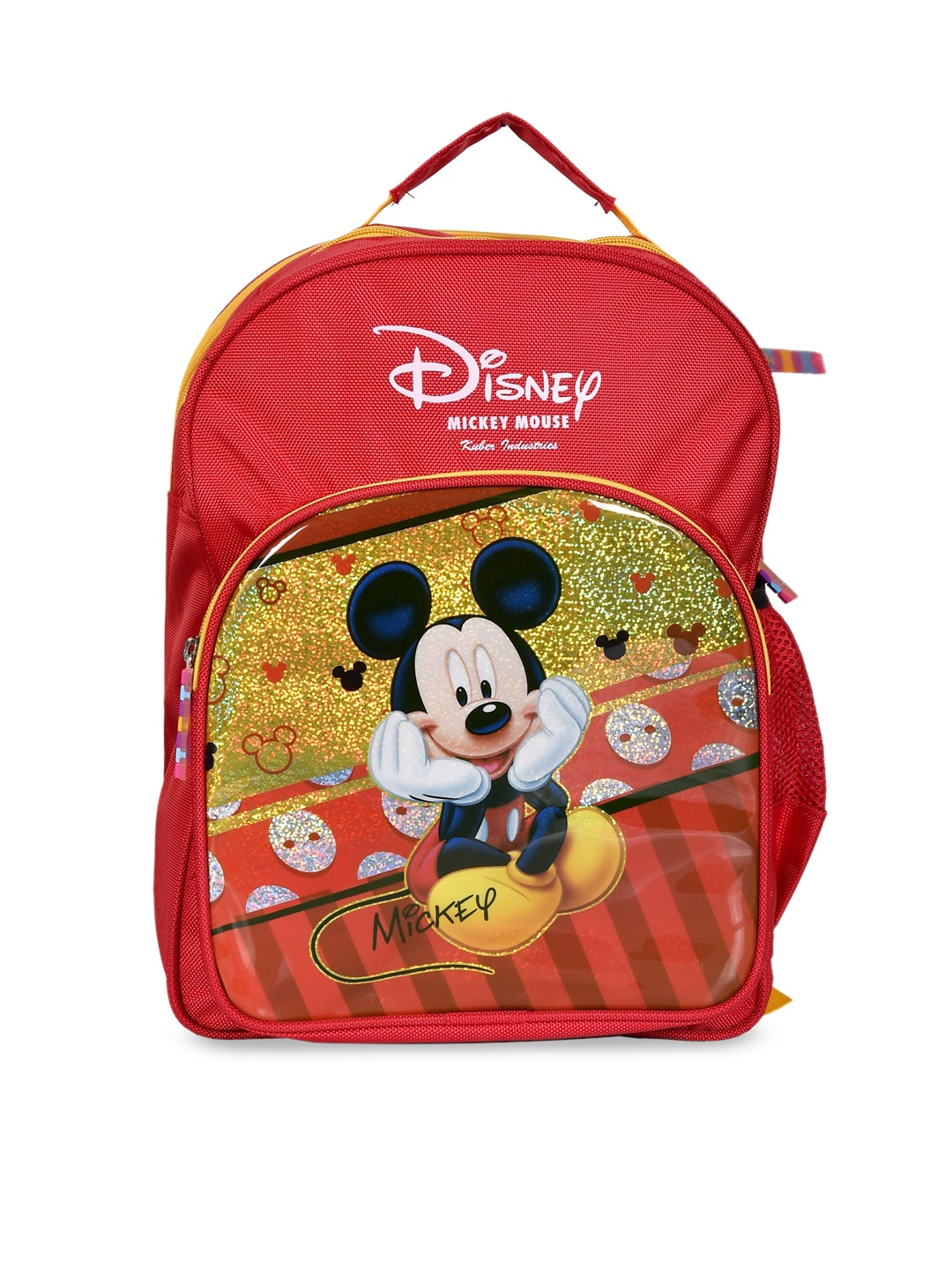 

Kuber Industries Unisex Kids Red & Yellow Graphic Backpack