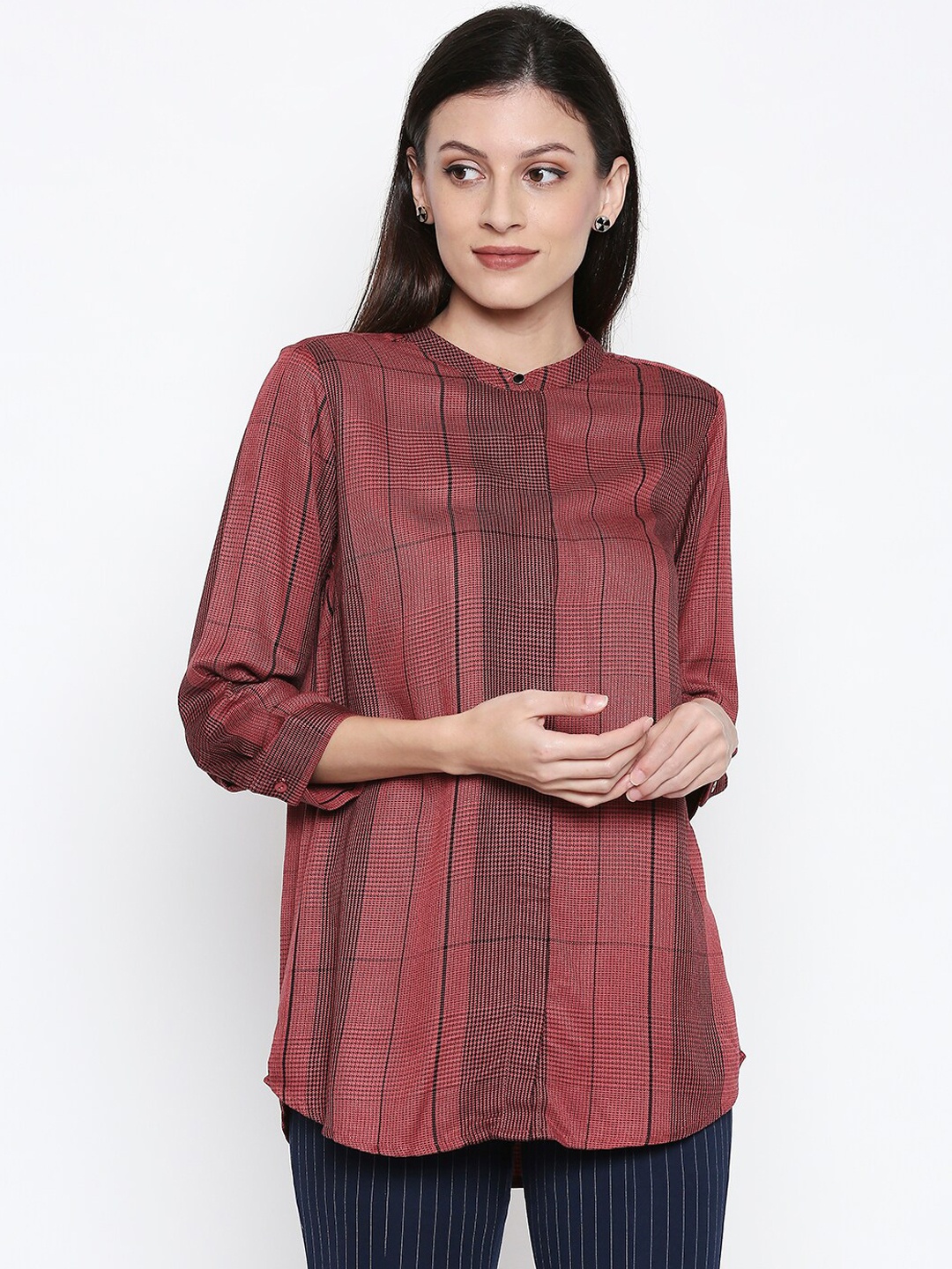

Annabelle by Pantaloons Rust Red Striped Tunic
